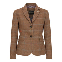 TPSTZ73 - Blazer en tweed marron chêne pour femme