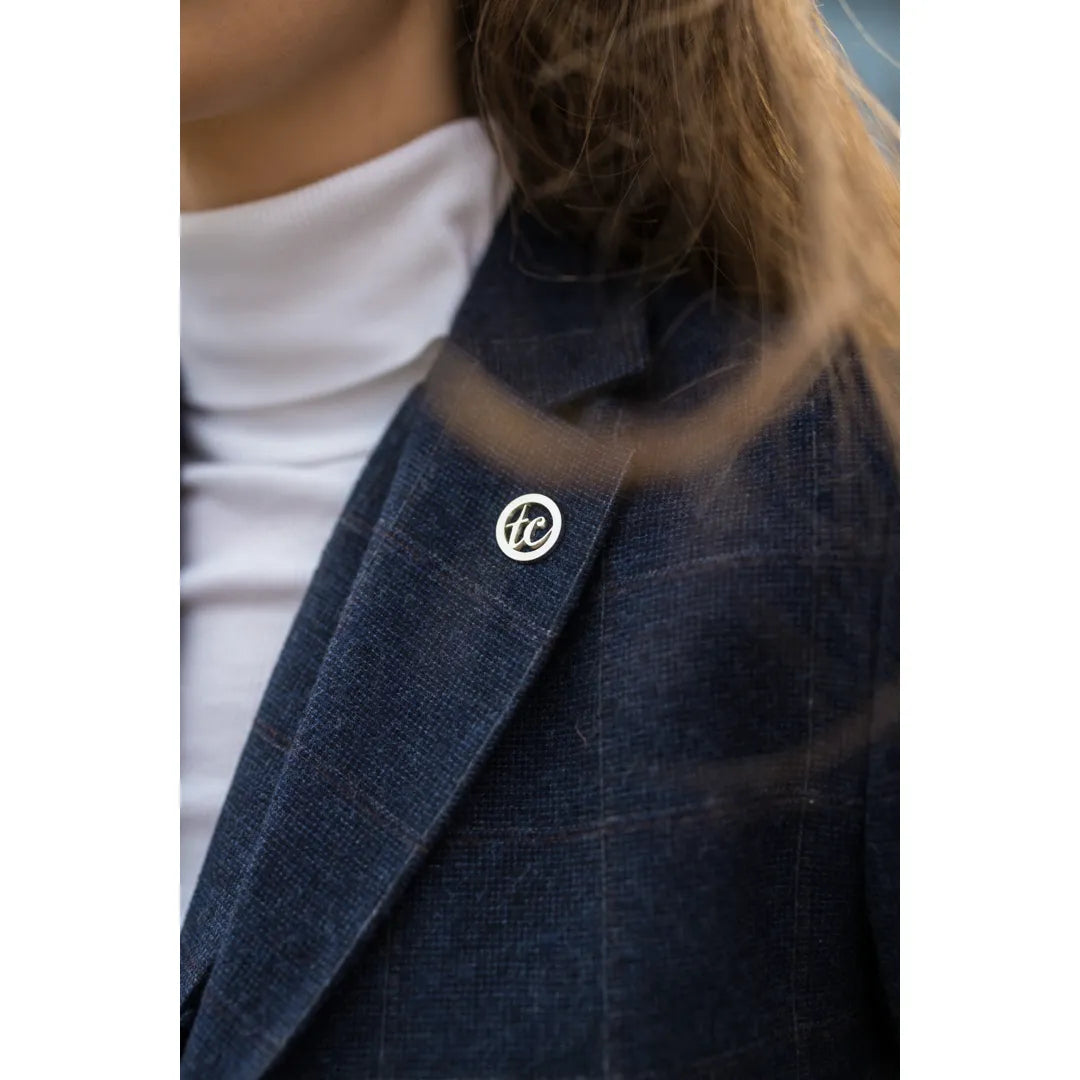 TPSTZ72 - Blazer en tweed bleu marine pour femme