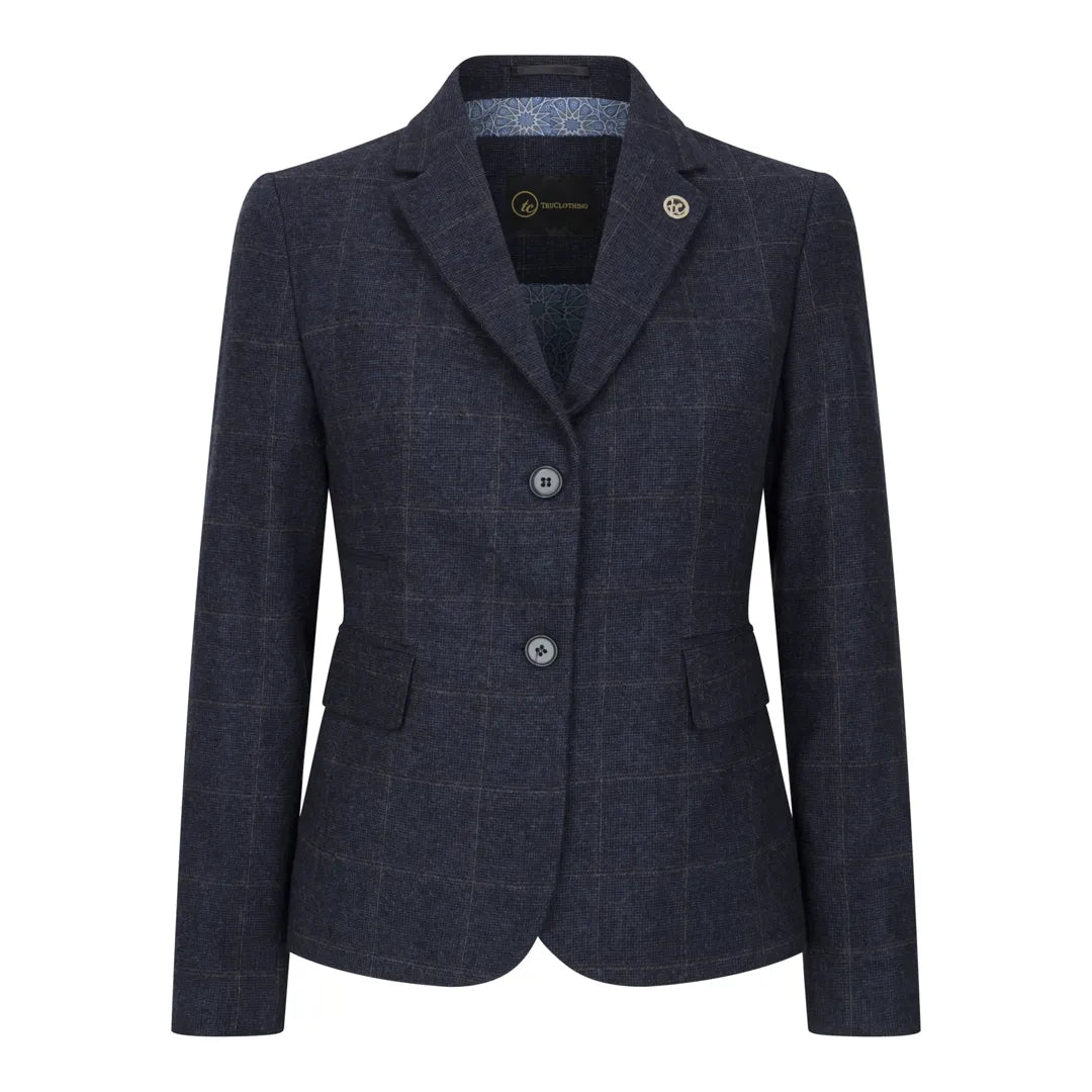 TPSTZ72 - Blazer en tweed bleu marine pour femme