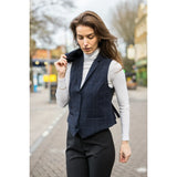 TPSTZ72 - Gilet blazer en tweed bleu marine pour femme