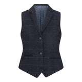 TPSTZ72 - Gilet blazer en tweed bleu marine pour femme