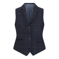 TPSTZ72 - Gilet blazer en tweed bleu marine pour femme