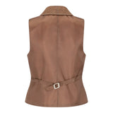 TPSTZ73 - Gilet en tweed marron chêne pour femme