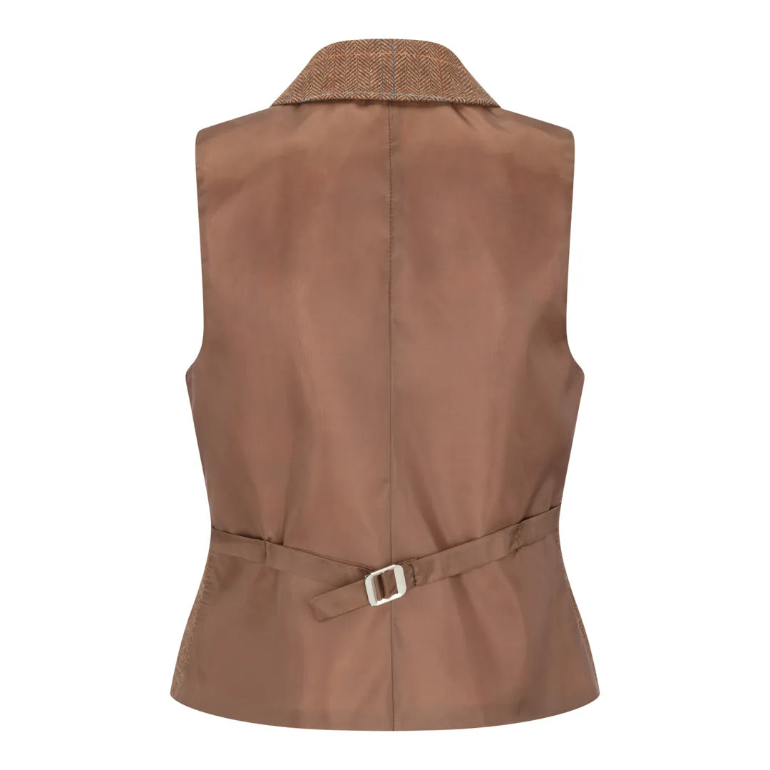 TPSTZ73 - Gilet en tweed marron chêne pour femme
