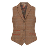 TPSTZ73 - Gilet en tweed marron chêne pour femme