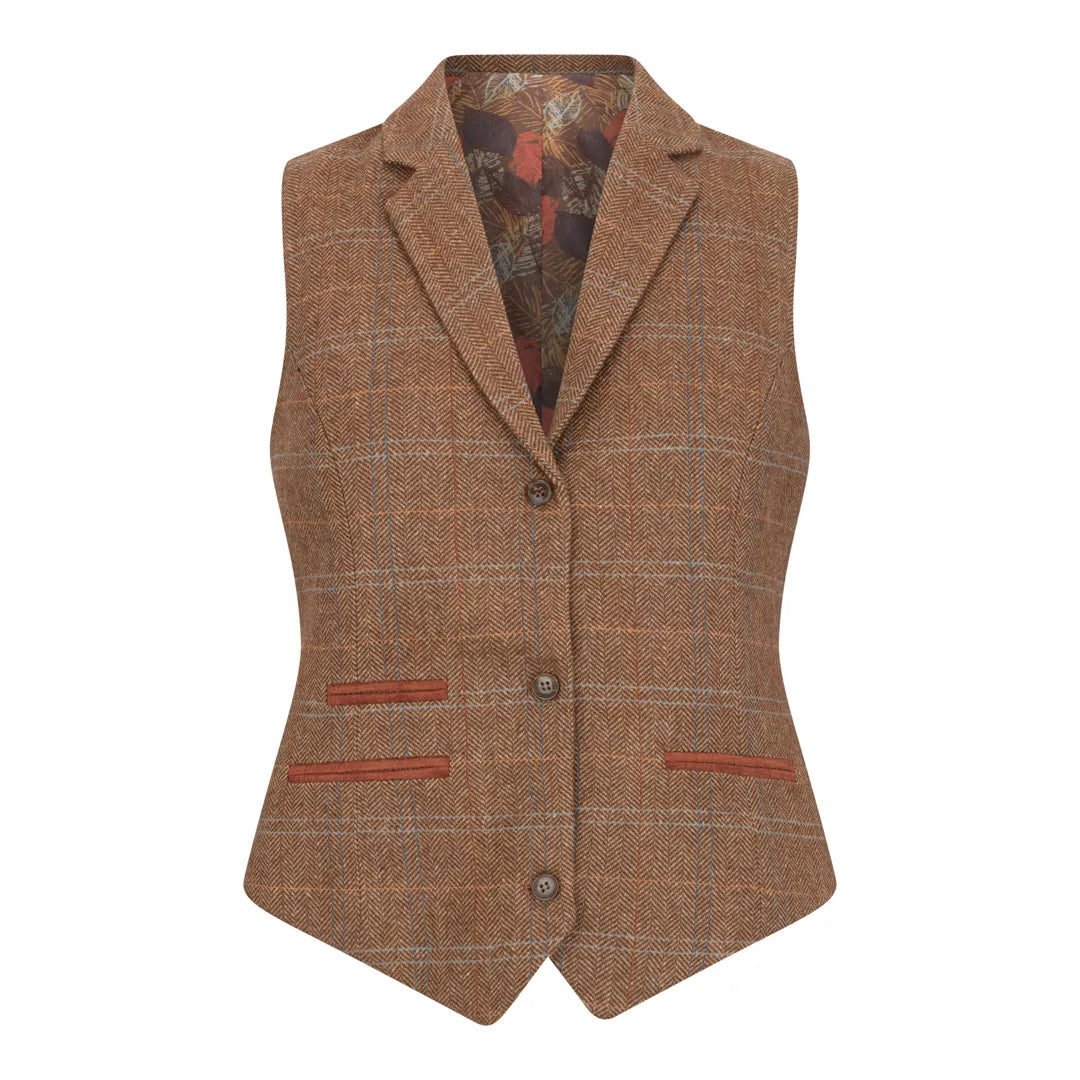 TPSTZ73 - Gilet en tweed marron chêne pour femme