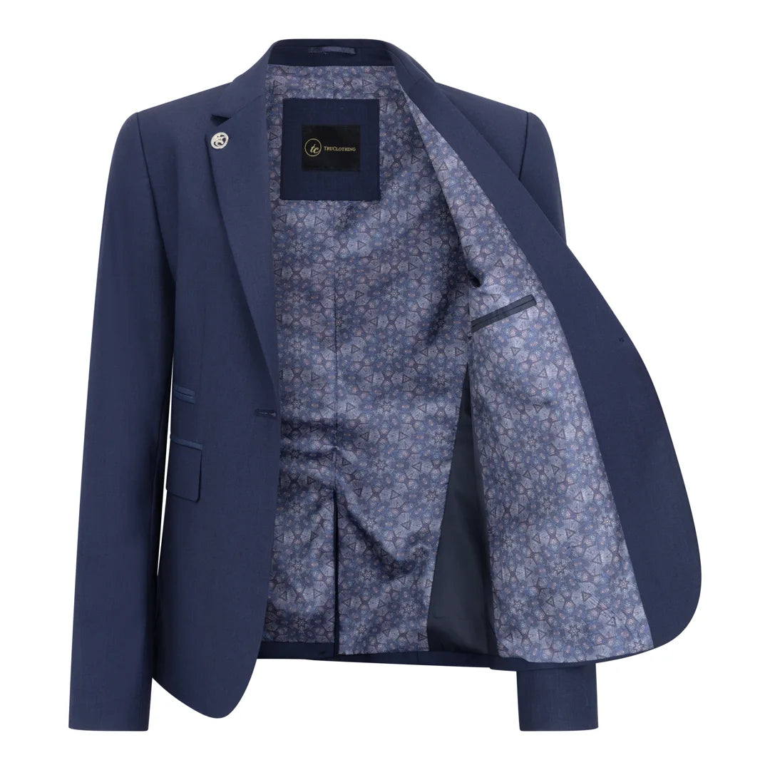 TPW-14 - Ensemble trois pièces bleu marine uni pour femme