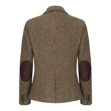 TPW-20 - Blazer en tweed pied-de-poule marron mélangé laine pour femme