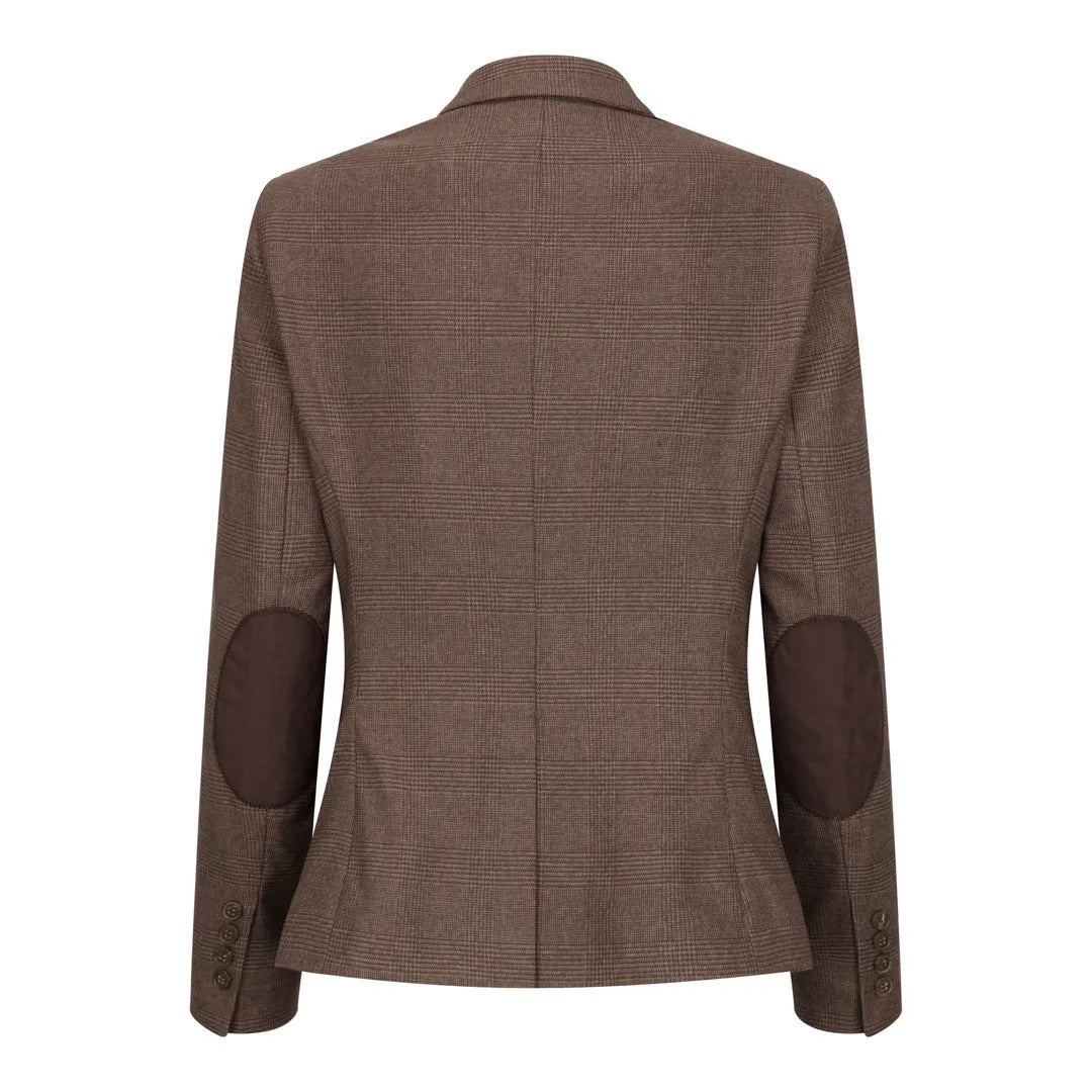 TPW50 - Ensemble trois pièces marron à carreaux Prince de Galles pour femme