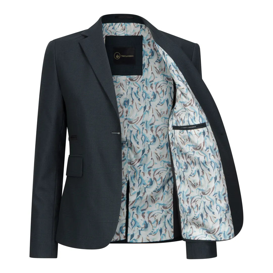 TPW53 - Ensemble trois pièces vert à carreaux Prince de Galles pour femme