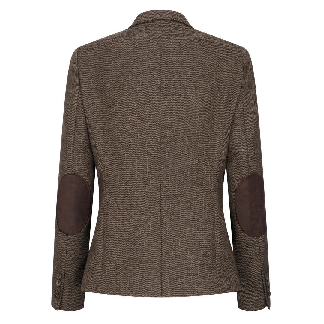 TPW-AK-06 - Ensemble trois pièces en tweed à chevrons marron pour femme