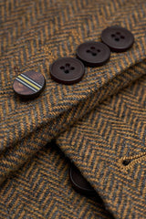 Thomas - Costume trois pièces pour homme en tweed de laine mélangée marron
