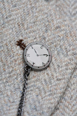 Thomas - Costume trois pièces en tweed gris mélangé laine pour homme