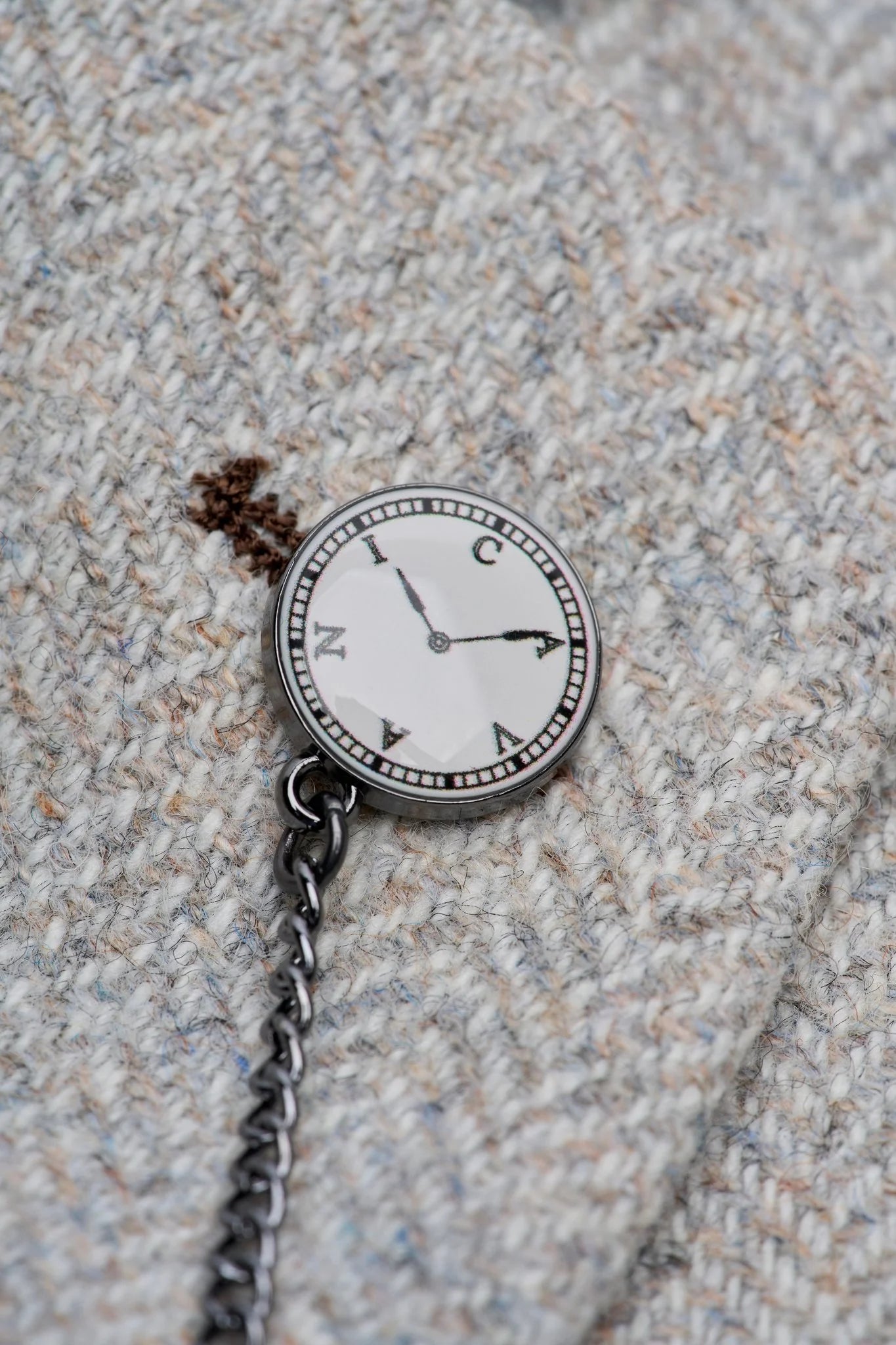 Thomas - Costume trois pièces en tweed gris mélangé laine pour homme