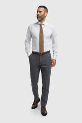 Thomas - Costume trois pièces en tweed de laine mélangée bleu marine pour homme