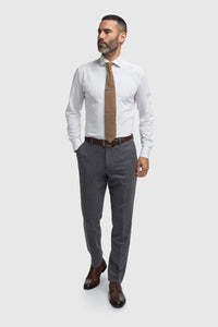 Thomas - Costume trois pièces en tweed de laine mélangée bleu marine pour homme