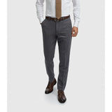 Pantalon Thomas pour homme en tweed à chevrons mélangé laine marine