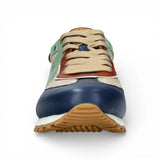 Baskets Aglae 02 pour homme, en cuir gris-bleu.