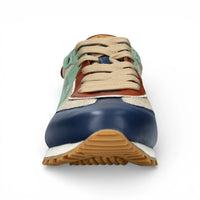 Baskets Aglae 02 pour homme, en cuir gris-bleu.