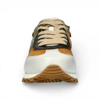 Baskets Aglae 02 pour homme, en cuir blanc et beige.