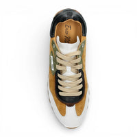 Baskets Aglae 02 pour homme, en cuir blanc et beige.