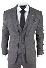 Men's Grey Glen Check 3 Piece Suit
