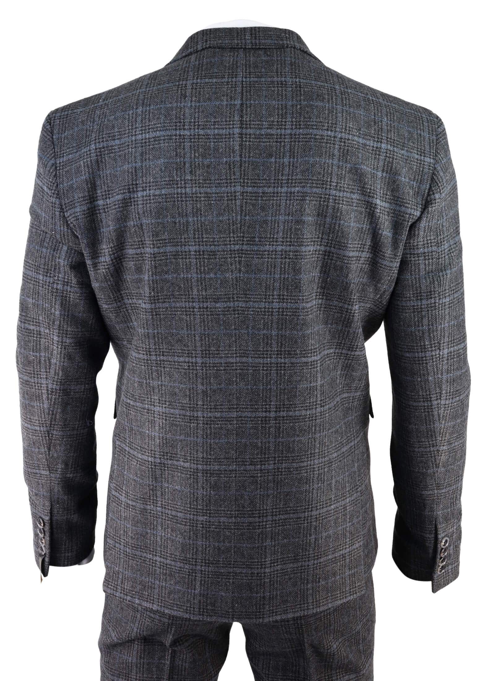 Men's Grey Tartan Check 3 Piece Suit