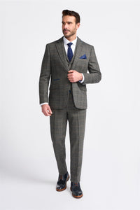 Costume trois pièces pour homme Cavani Albert en tweed à chevrons - Gris anthracite