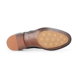 Albert - Chaussures brogues pour homme en cuir noir et tweed avec détails, style brogue