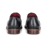 Albert - Chaussures brogues pour homme en cuir noir et tweed avec détails, style brogue