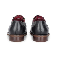 Albert - Chaussures brogues pour homme en cuir noir et tweed avec détails, style brogue
