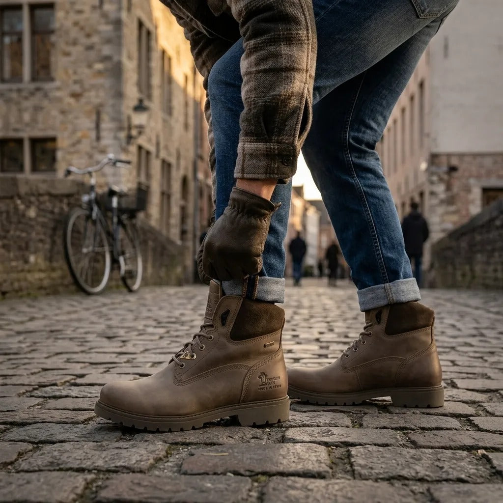 Amur GTX C32 - Bottines en cuir imperméable kaki pour homme