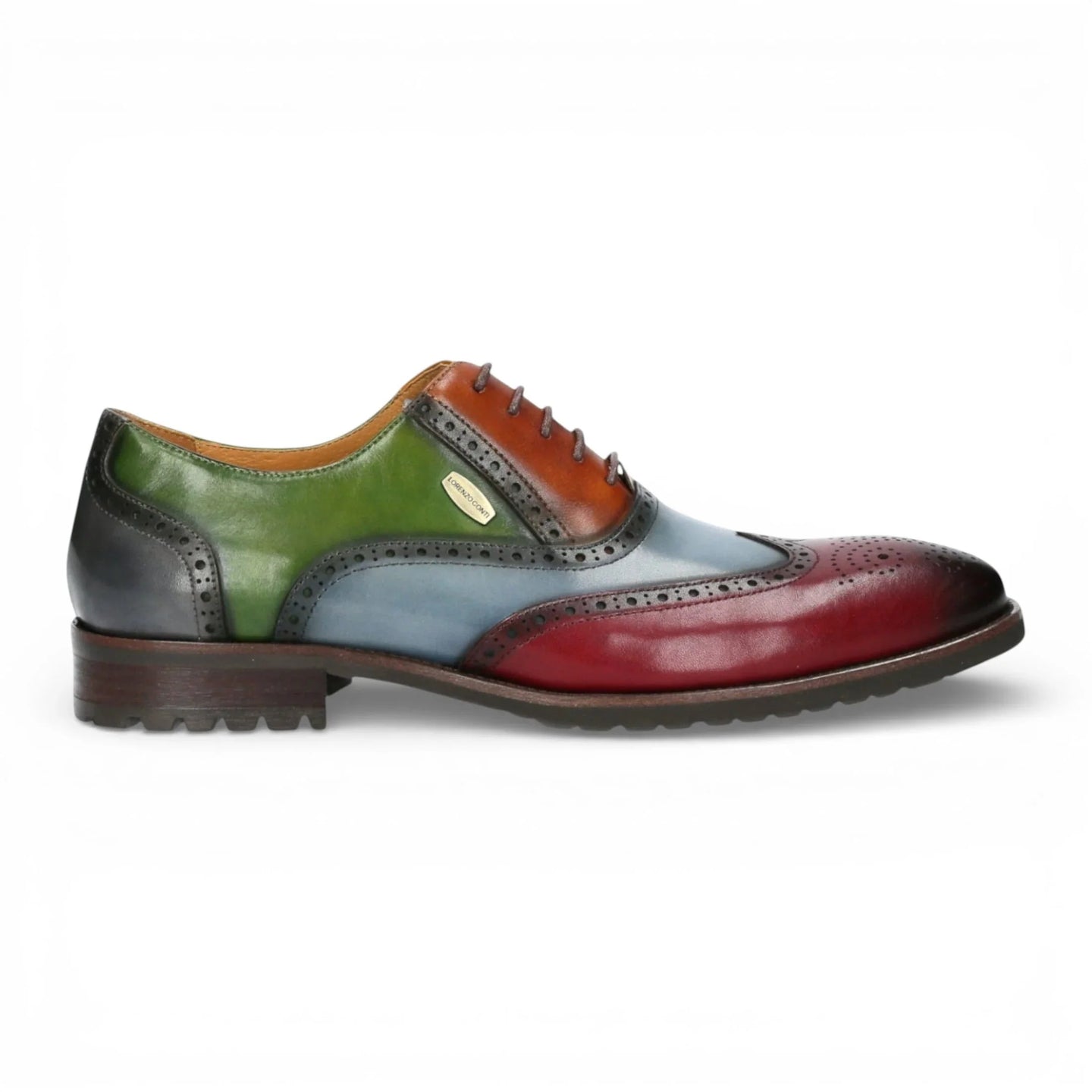 Antonin 01 - Chaussures Oxford pour homme en cuir noir et bordeaux