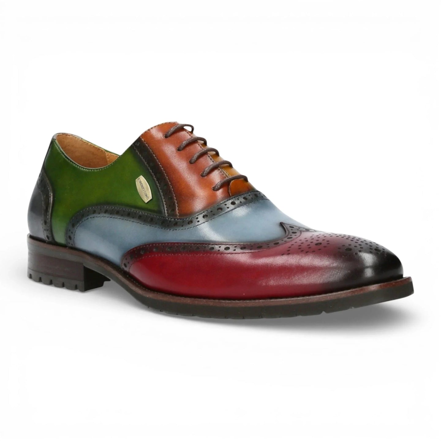 Antonin 01 - Chaussures Oxford pour homme en cuir noir et bordeaux
