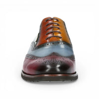 Antonin 01 - Chaussures Oxford pour homme en cuir noir et bordeaux