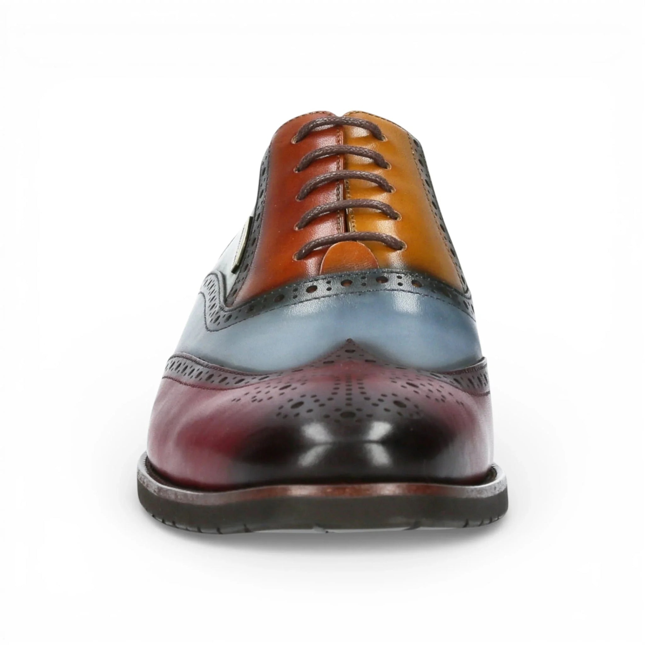 Antonin 01 - Chaussures Oxford pour homme en cuir noir et bordeaux