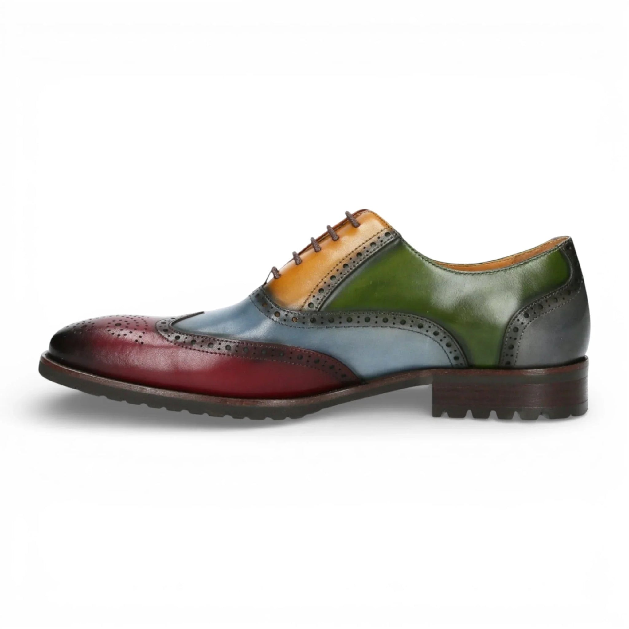 Antonin 01 - Chaussures Oxford pour homme en cuir noir et bordeaux