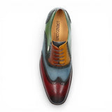 Antonin 01 - Chaussures Oxford pour homme en cuir noir et bordeaux