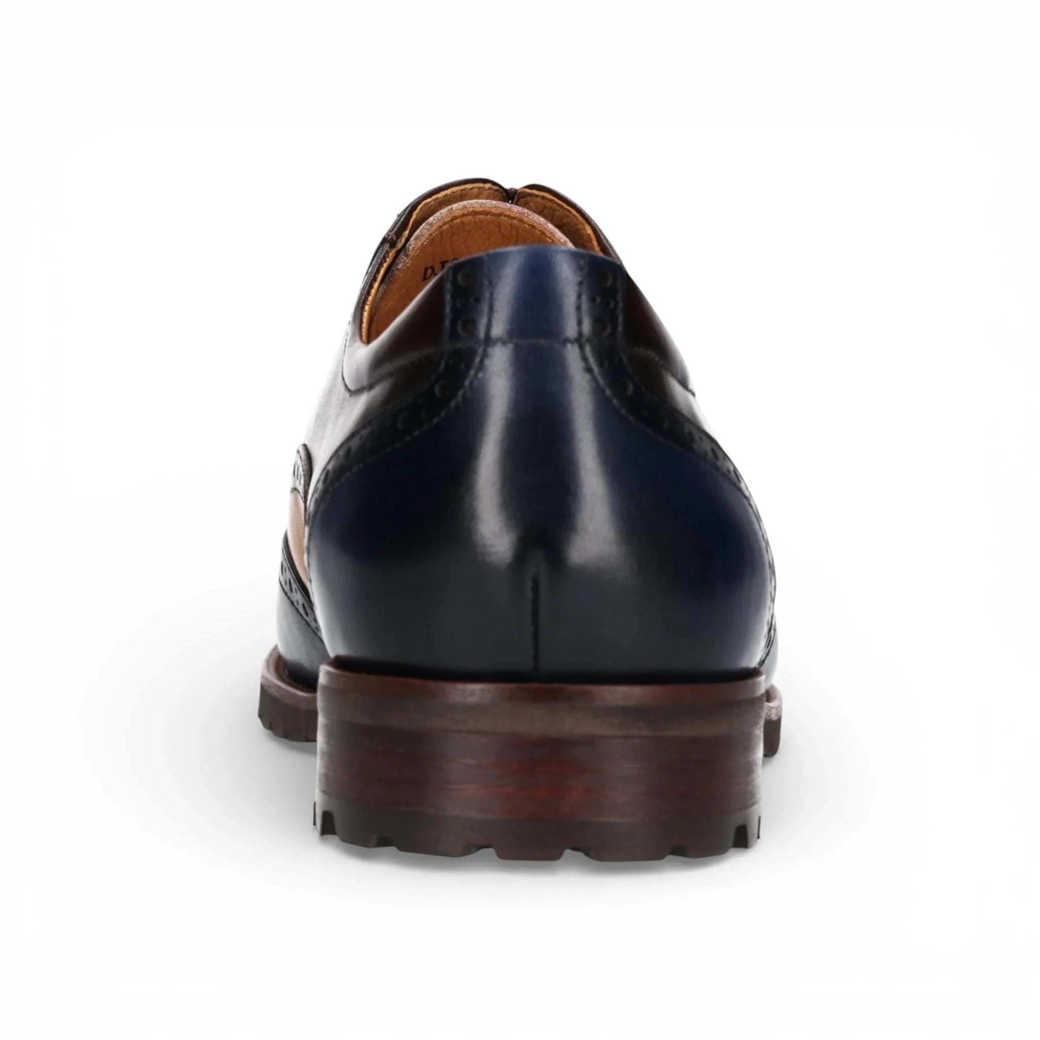 Antonin 01 - Chaussures Oxford en cuir bleu et marron pour hommes