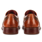 Arlo - Chaussures brogues en cuir et tweed fauve pour hommes