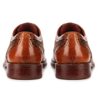 Arlo - Chaussures brogues en cuir et tweed fauve pour hommes