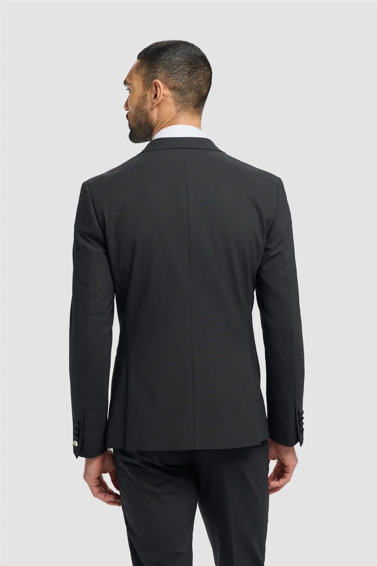 Aspen - Blazer de smoking croisé noir pour homme