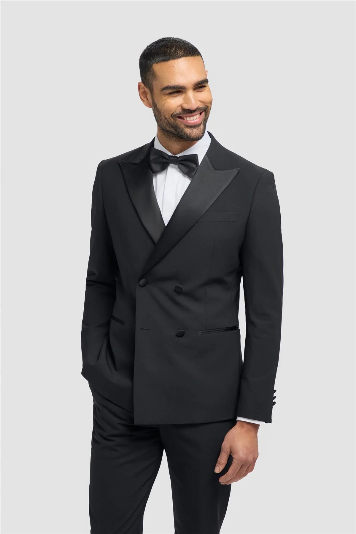 Aspen - Blazer de smoking croisé noir pour homme