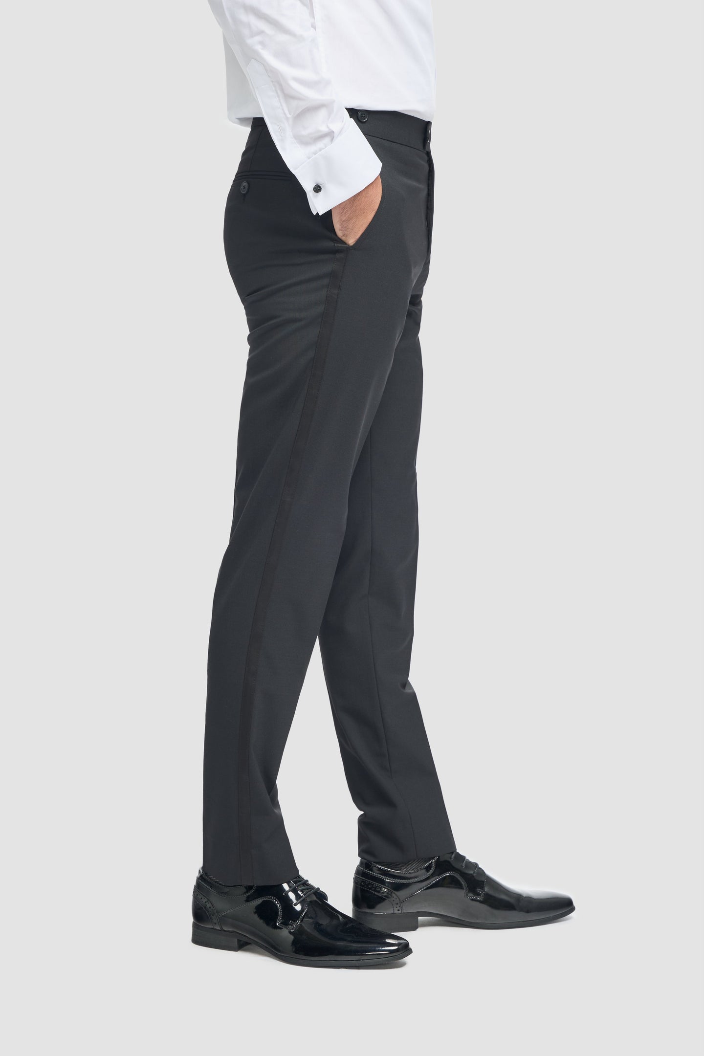 Aspen - Pantalon classique noir uni pour homme