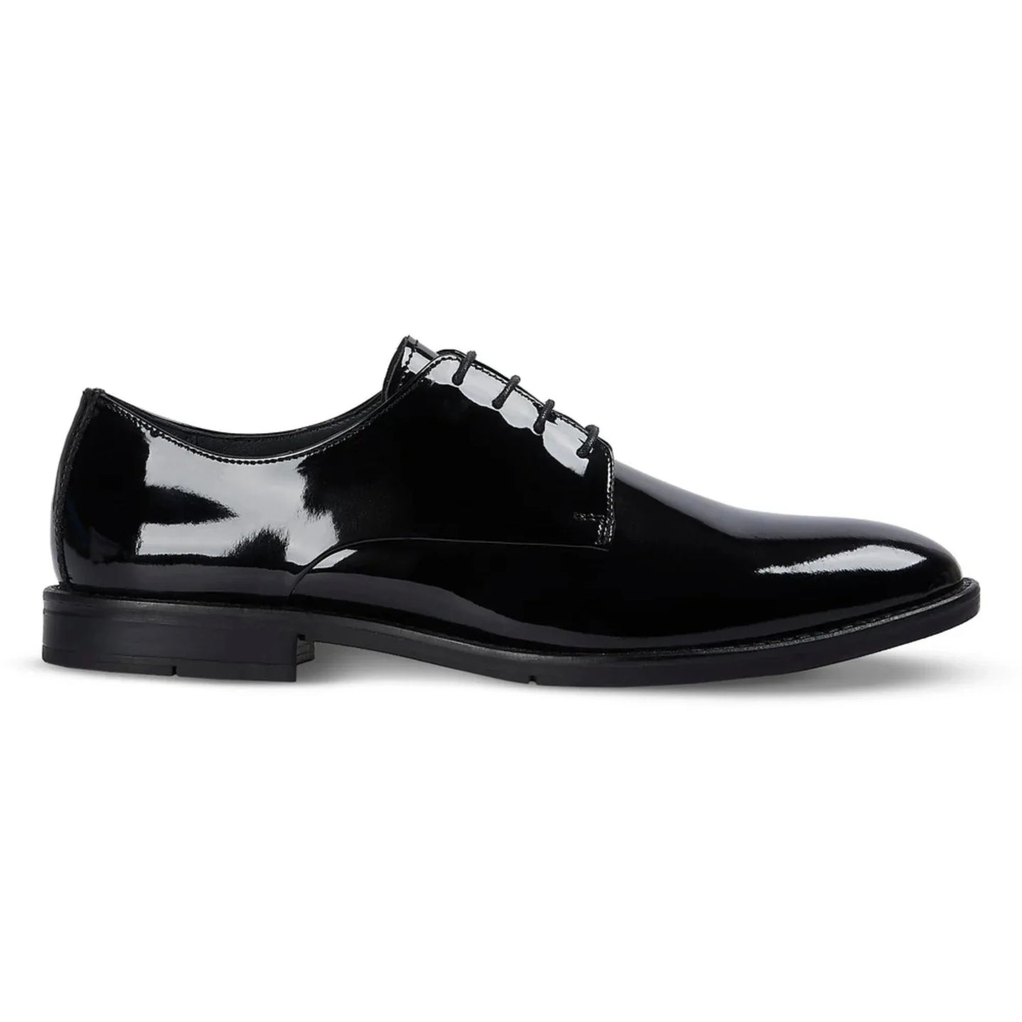 Beaumont - Chaussures Derby pour hommes en cuir verni noir