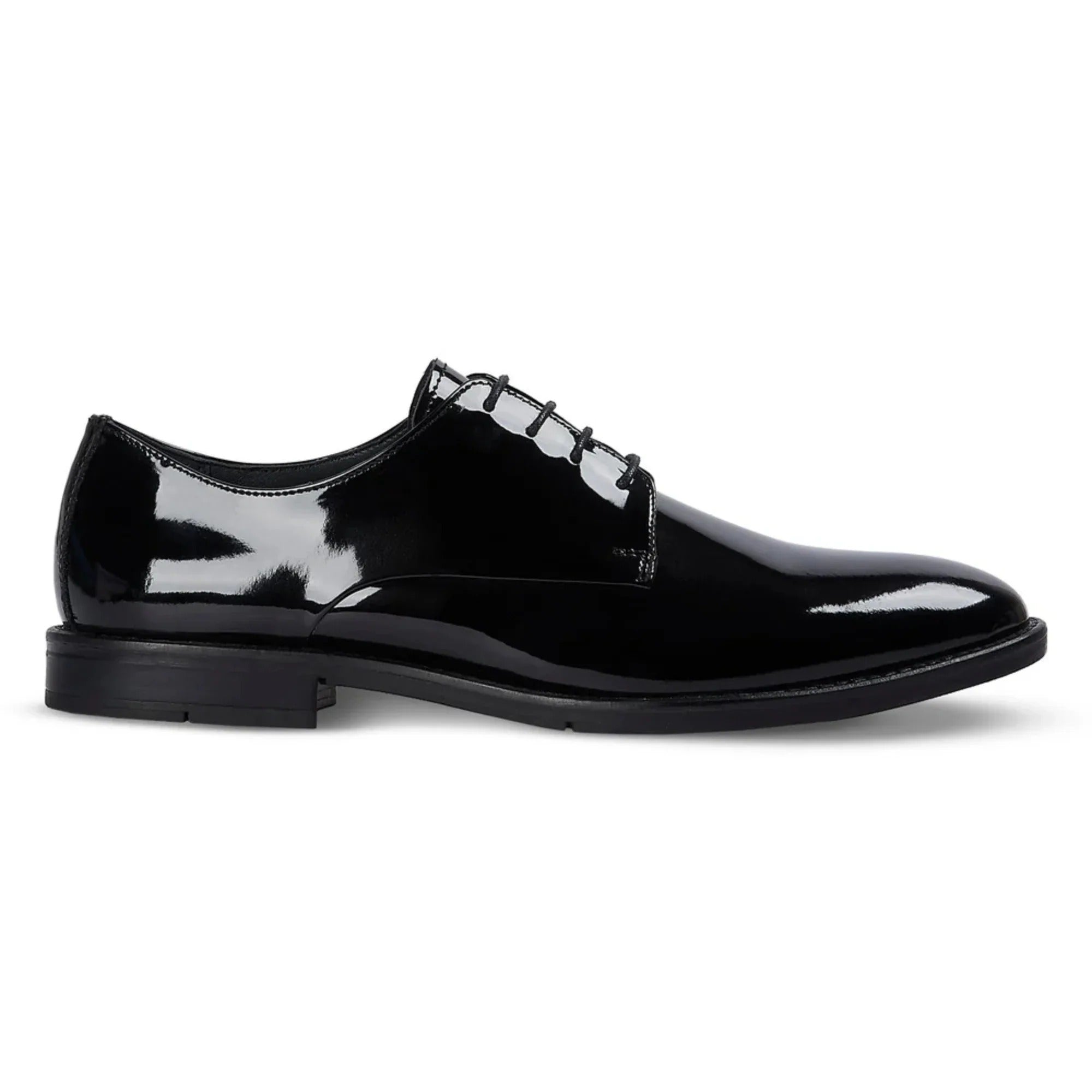 Beaumont - Chaussures Derby pour hommes en cuir verni noir