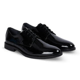 Beaumont - Chaussures Derby pour hommes en cuir verni noir
