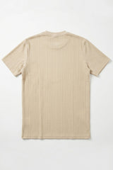 T-shirt classique côtelé beige pour homme
