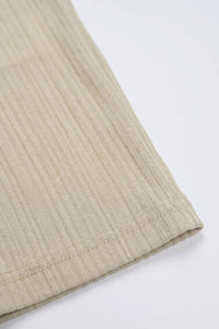 T-shirt classique côtelé beige pour homme