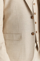 Belmont - Blazer beige pour homme, coupe ajustée